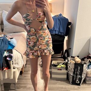 Hello Molly Floral Cutout Dress - Multicolor